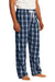 District DT1800 Mens Flannel Plaid Lounge Pants True Navy Blue Model 3q