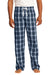 District DT1800 Mens Flannel Plaid Lounge Pants True Navy Blue Model Front