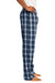 District DT1800 Mens Flannel Plaid Lounge Pants True Navy Blue Model Side