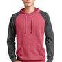 District Mens Fleece Hooded Sweatshirt Hoodie - Heather Red/Grey