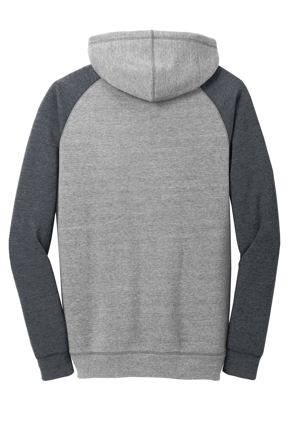 District DT196 Mens Fleece Hooded Sweatshirt Hoodie Heather Grey/Grey Flat Back