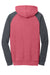 District DT196 Mens Fleece Hooded Sweatshirt Hoodie Heather Red/Grey Flat Back