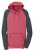 District DT196 Mens Fleece Hooded Sweatshirt Hoodie Heather Red/Grey Flat Front