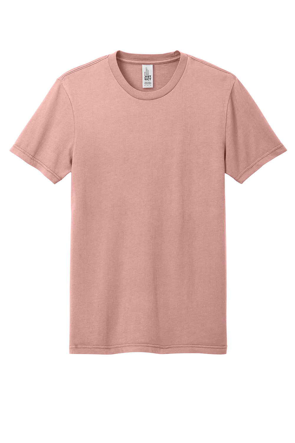 District DT2101 Mens District Wash Short Sleeve Crewnect T-Shirt Cactus Rose Pink Flat Front