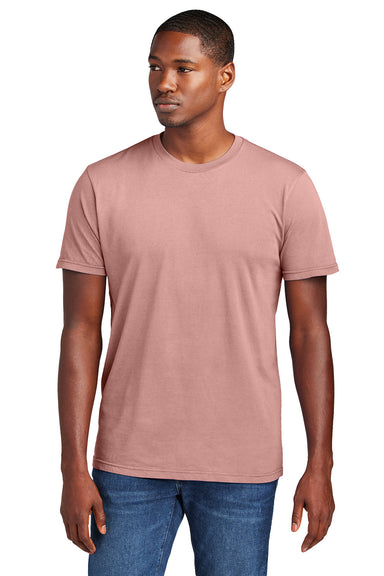 District DT2101 Mens District Wash Short Sleeve Crewnect T-Shirt Cactus Rose Pink Model Front