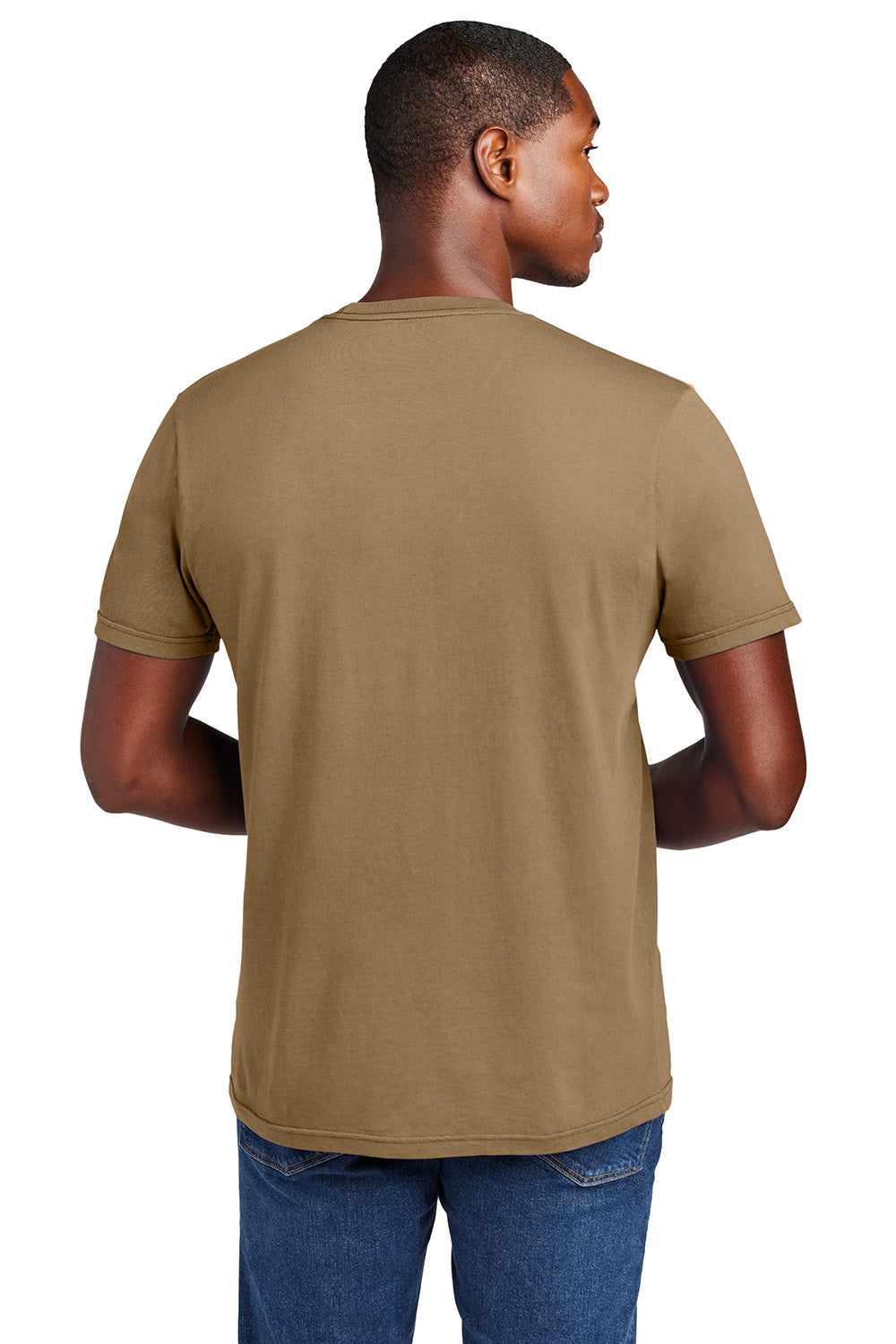 District DT2101 Mens District Wash Short Sleeve Crewnect T-Shirt Golden Spice Model Back