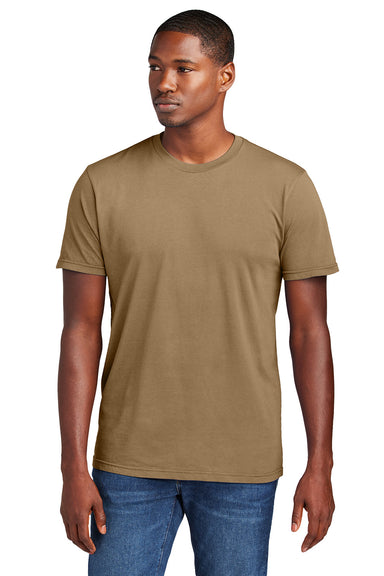 District DT2101 Mens District Wash Short Sleeve Crewnect T-Shirt Golden Spice Model Front