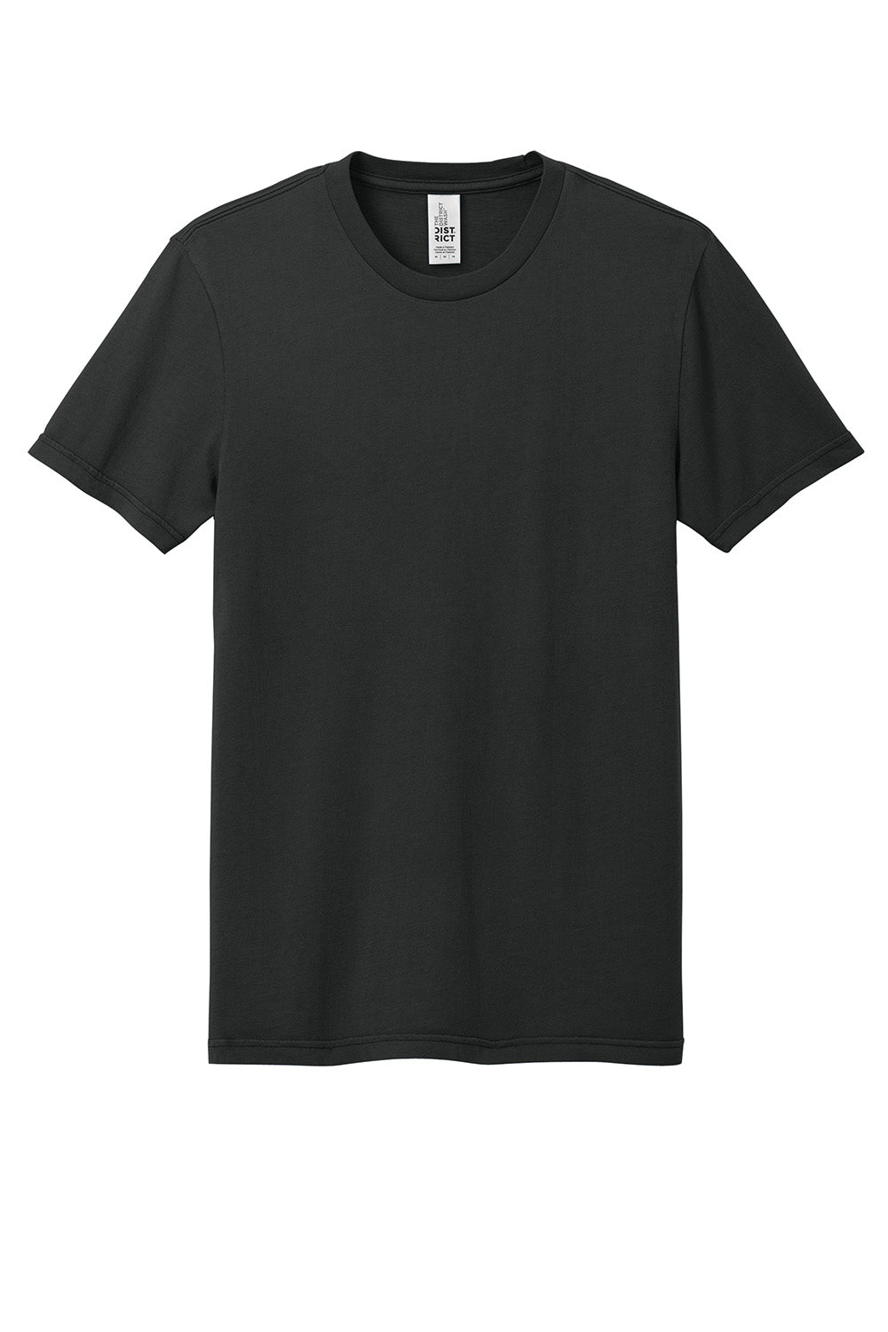 District DT2101 Mens District Wash Short Sleeve Crewnect T-Shirt Graphite Grey Flat Front