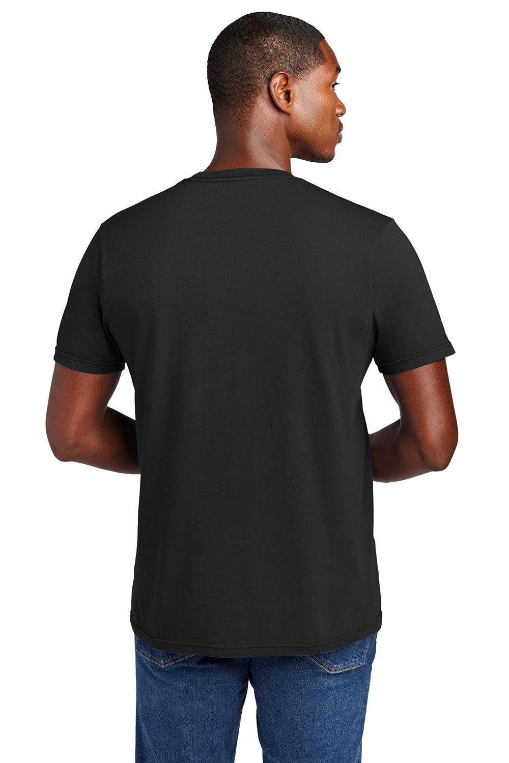 District DT2101 Mens District Wash Short Sleeve Crewnect T-Shirt Graphite Grey Model Back