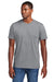 District DT2101 Mens District Wash Short Sleeve Crewnect T-Shirt Gusty Grey Model Front