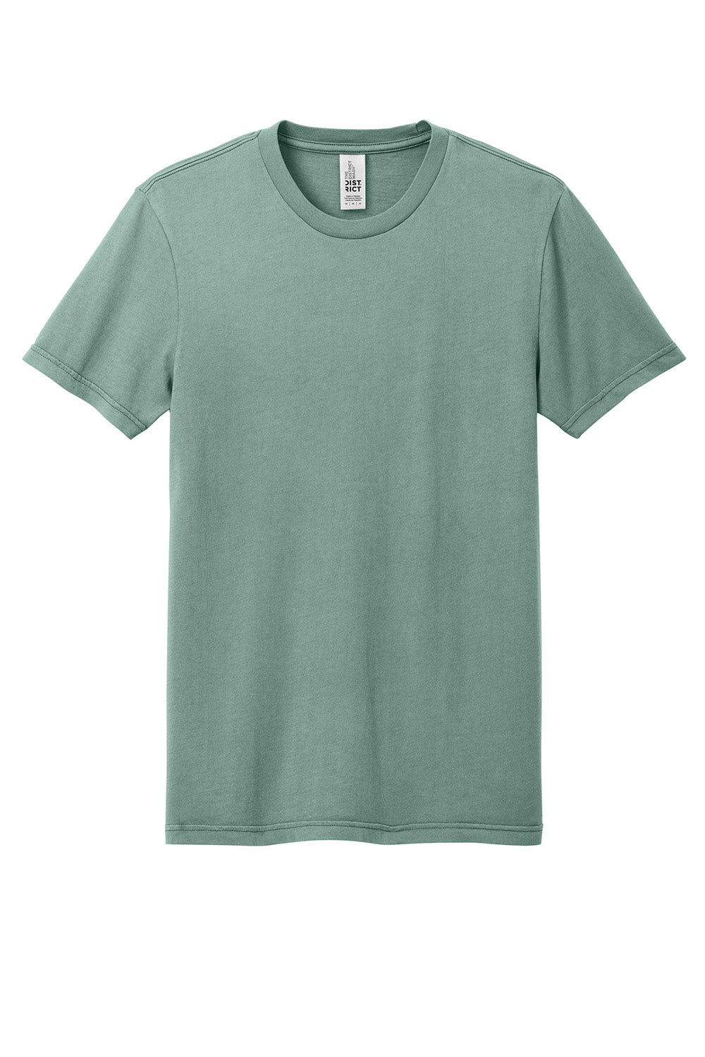 District DT2101 Mens District Wash Short Sleeve Crewnect T-Shirt Sage Green Flat Front