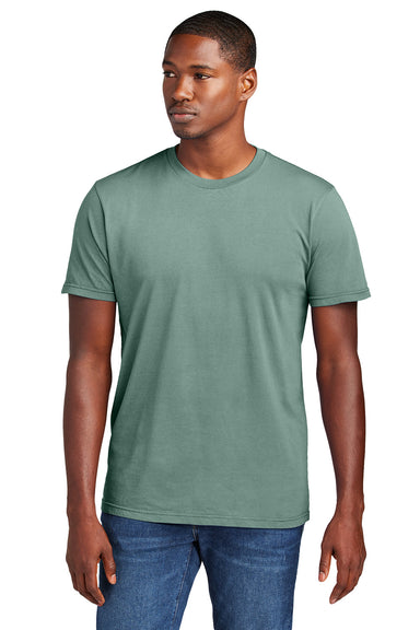 District DT2101 Mens District Wash Short Sleeve Crewnect T-Shirt Sage Green Model Front