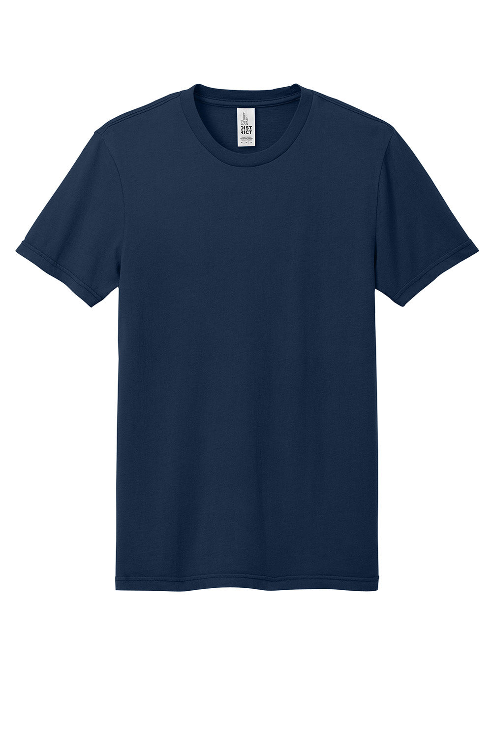 District DT2101 Mens District Wash Short Sleeve Crewnect T-Shirt True Navy Blue Flat Front