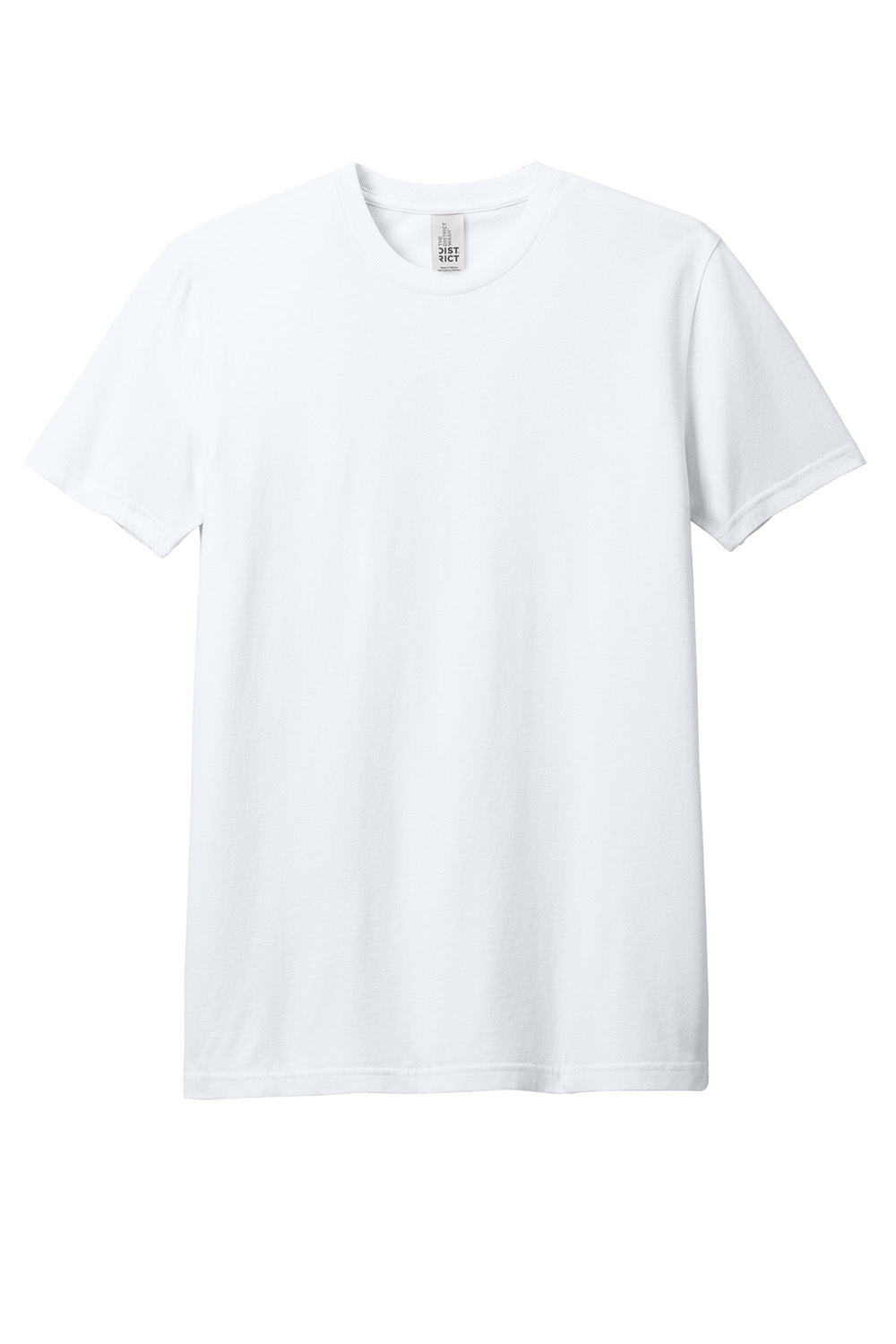 District DT2101 Mens District Wash Short Sleeve Crewnect T-Shirt White Flat Front