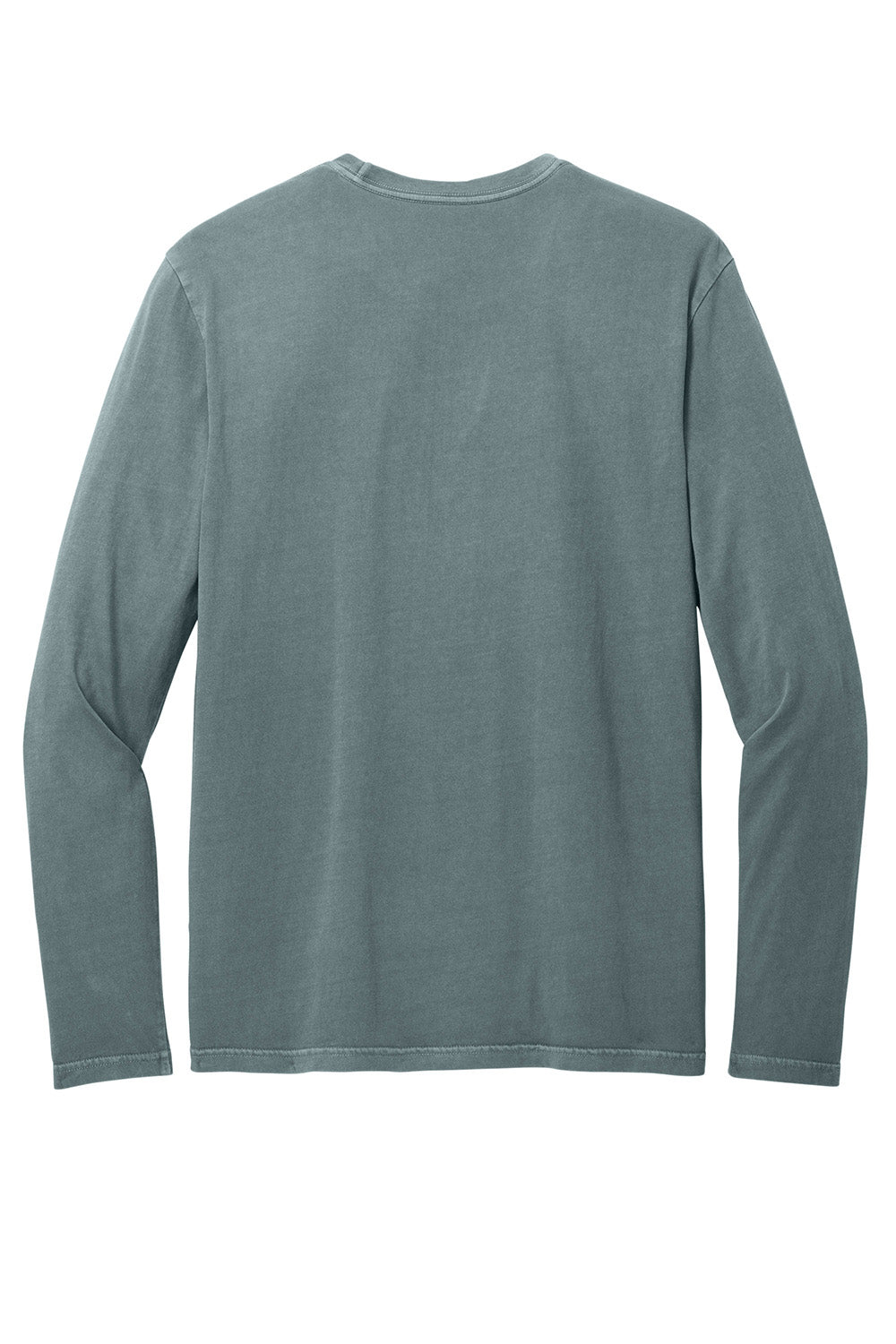 District DT2103 Mens District Wash Long Sleeve Crewneck T-Shirt Deep Steel Blue Flat Back