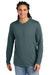 District DT2103 Mens District Wash Long Sleeve Crewneck T-Shirt Deep Steel Blue Model Front