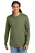 District DT2103 Mens District Wash Long Sleeve Crewneck T-Shirt Olive Drab Green Model Front