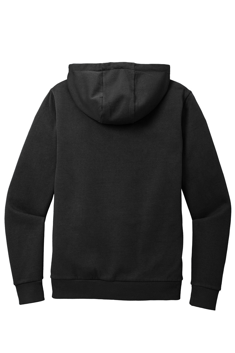 District DT2200 Mens District Wash Fleece Hooded Sweatshirt Hoodie Black Flat Back