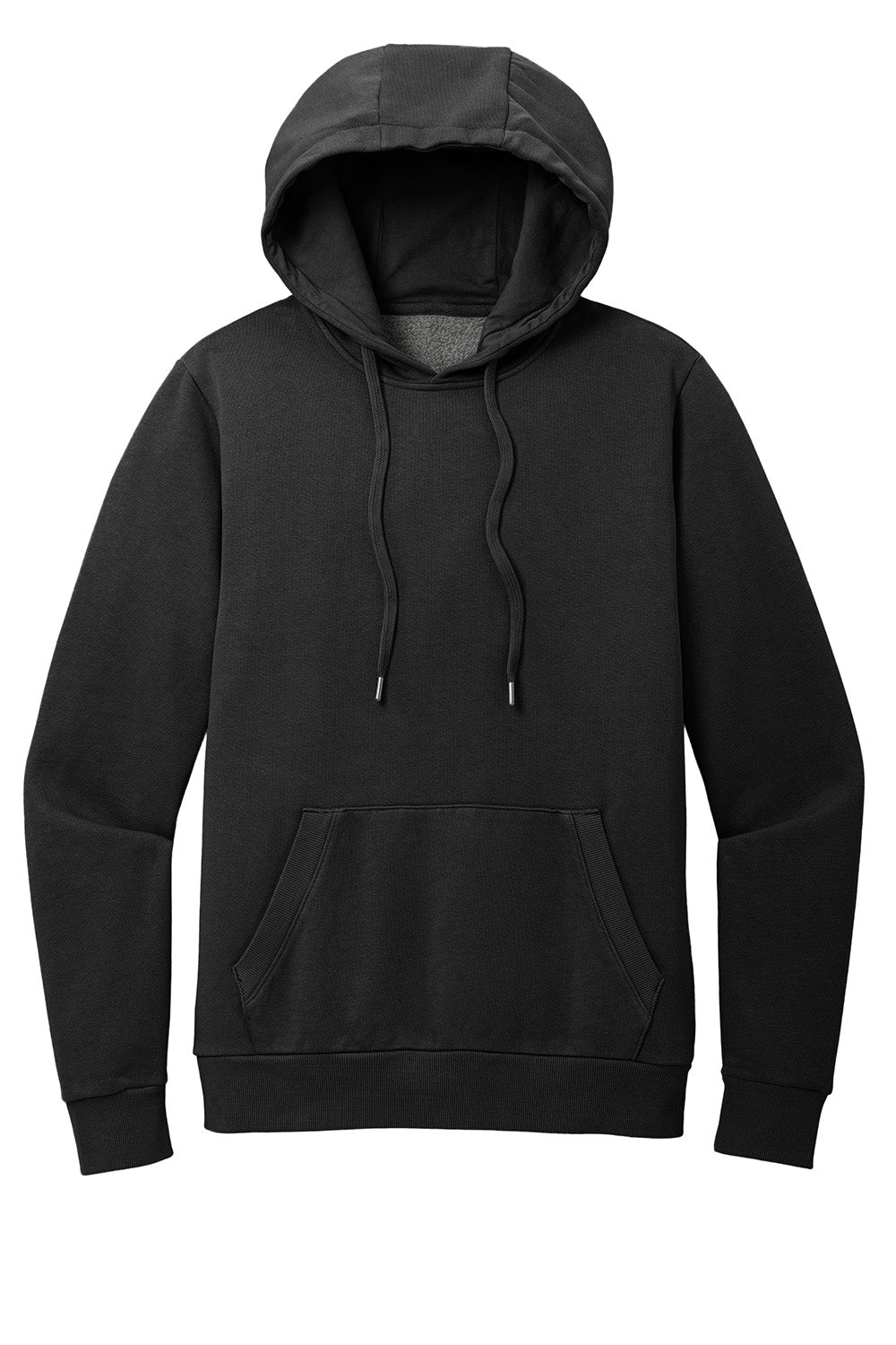 District DT2200 Mens District Wash Fleece Hooded Sweatshirt Hoodie Black Flat Front