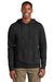 District DT2200 Mens District Wash Fleece Hooded Sweatshirt Hoodie Black Model Front