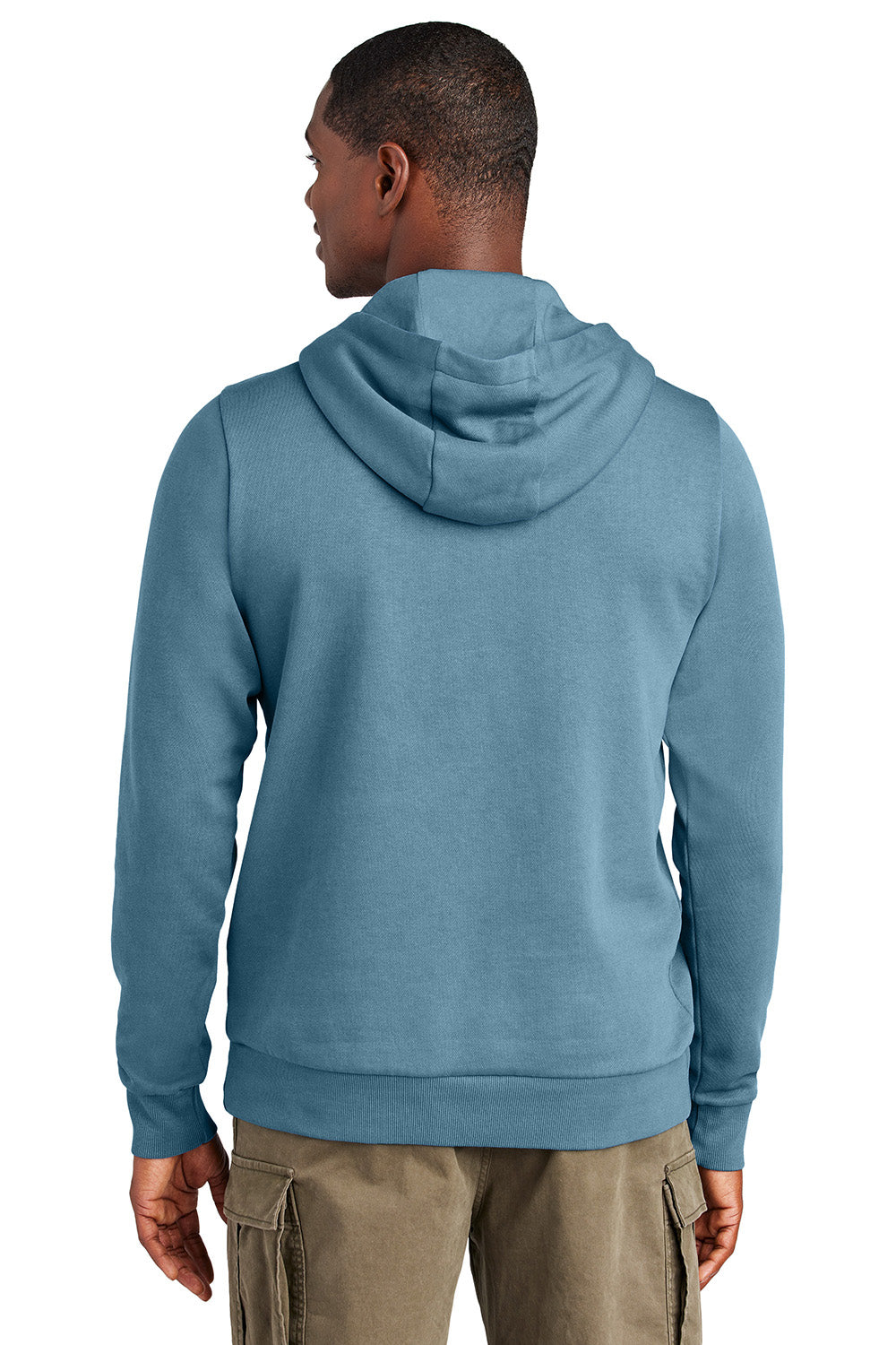 District DT2200 Mens District Wash Fleece Hooded Sweatshirt Hoodie Dusk Blue Model Back