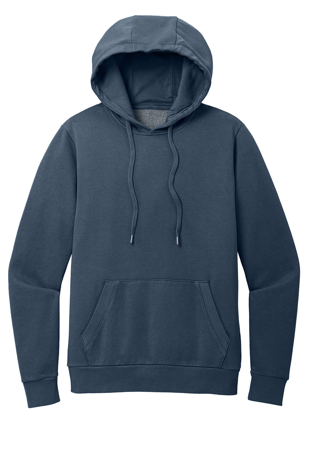 District DT2200 Mens District Wash Fleece Hooded Sweatshirt Hoodie True Navy Blue Flat Front