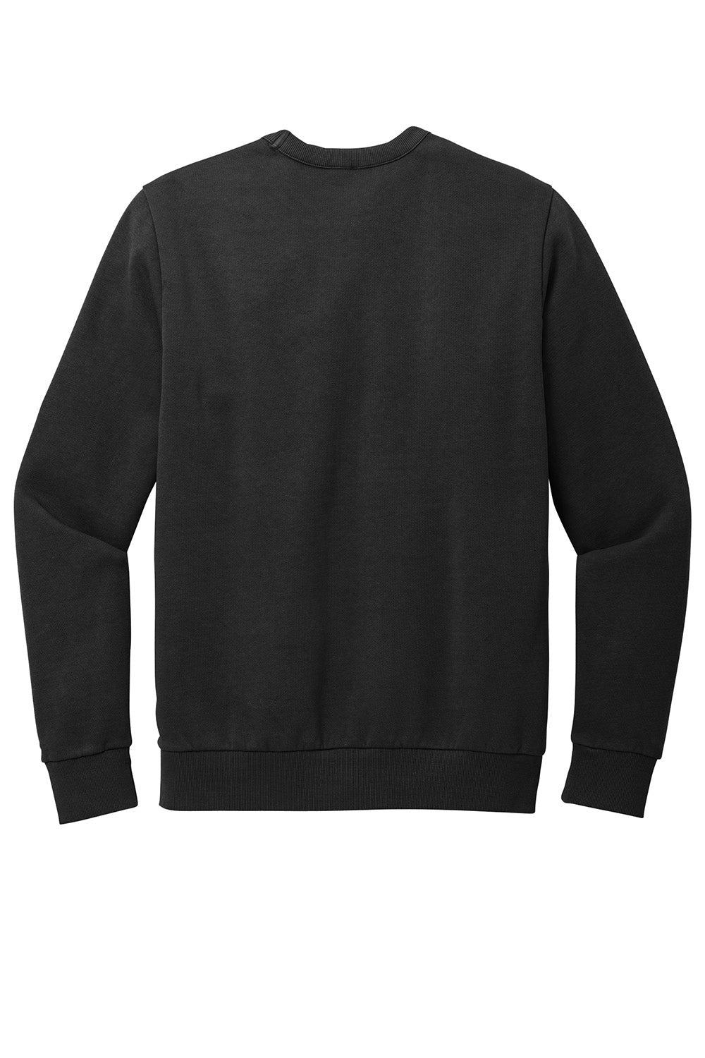 District DT2204 Mens District Wash Fleece Crewneck Sweatshirt Black Flat Back