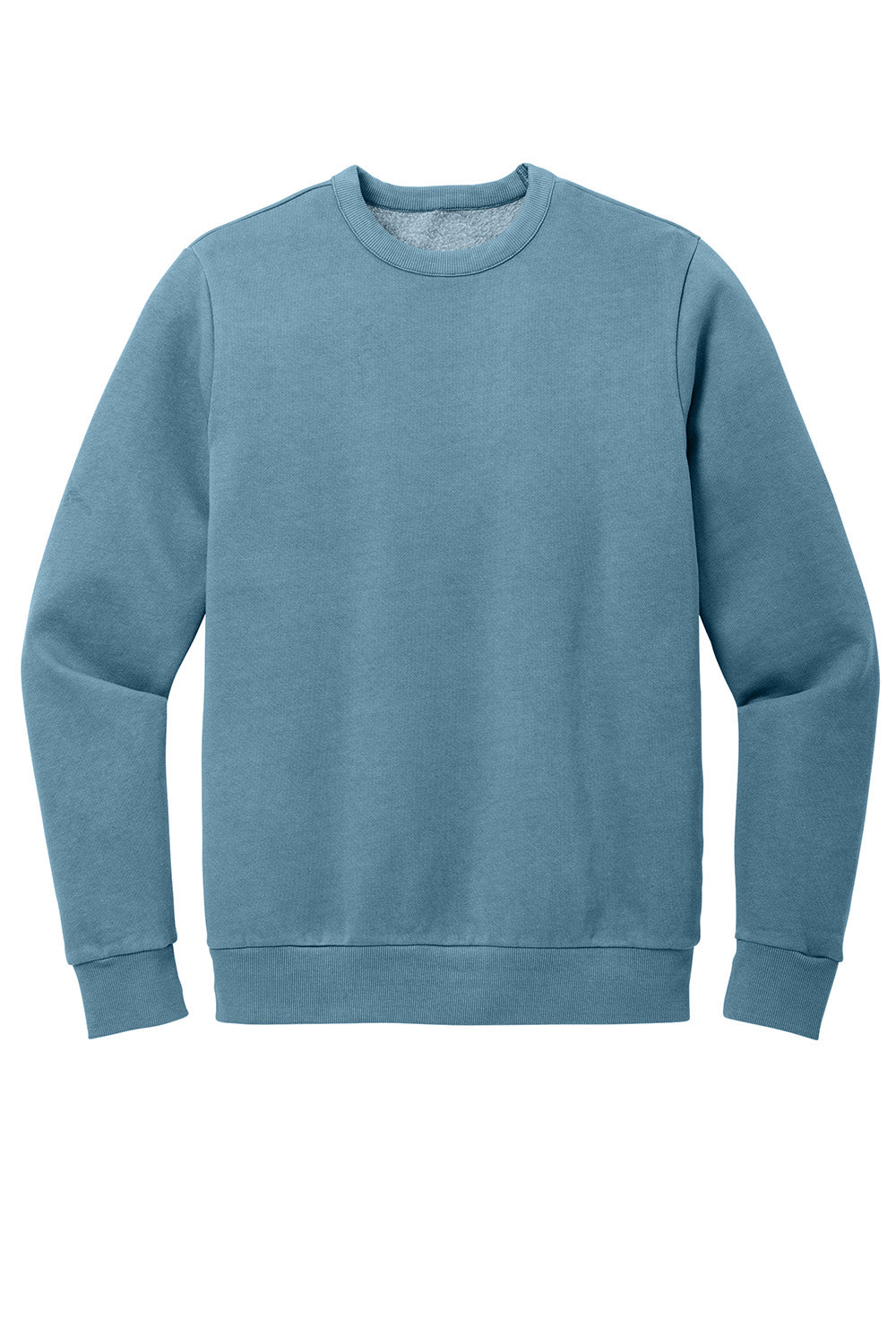 District DT2204 Mens District Wash Fleece Crewneck Sweatshirt Dusk Blue Flat Front