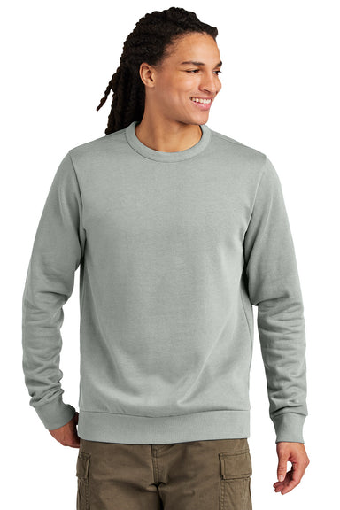 District DT2204 Mens District Wash Fleece Crewneck Sweatshirt Gusty Grey Model Front