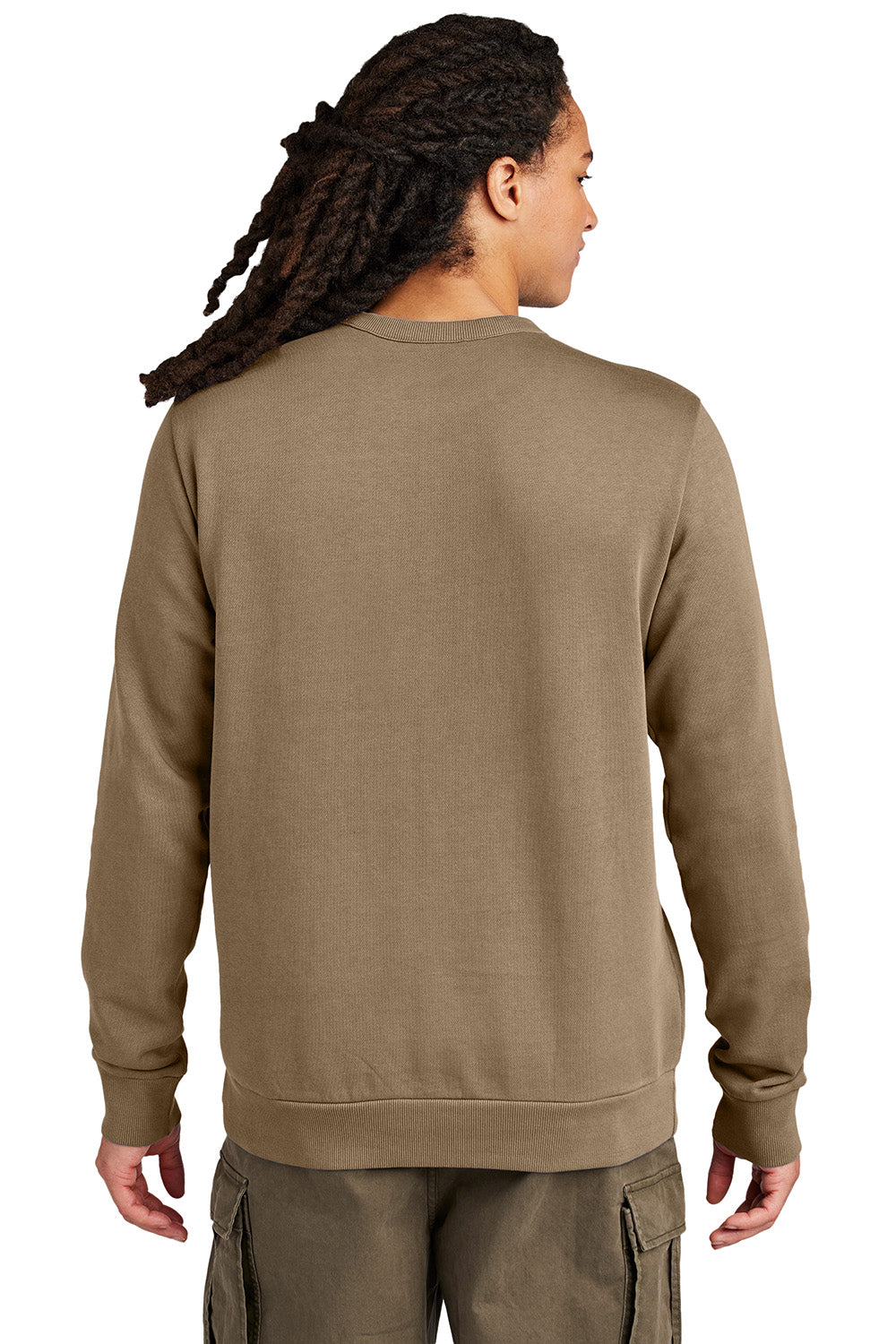 District DT2204 Mens District Wash Fleece Crewneck Sweatshirt Mushroom Brown Model Back