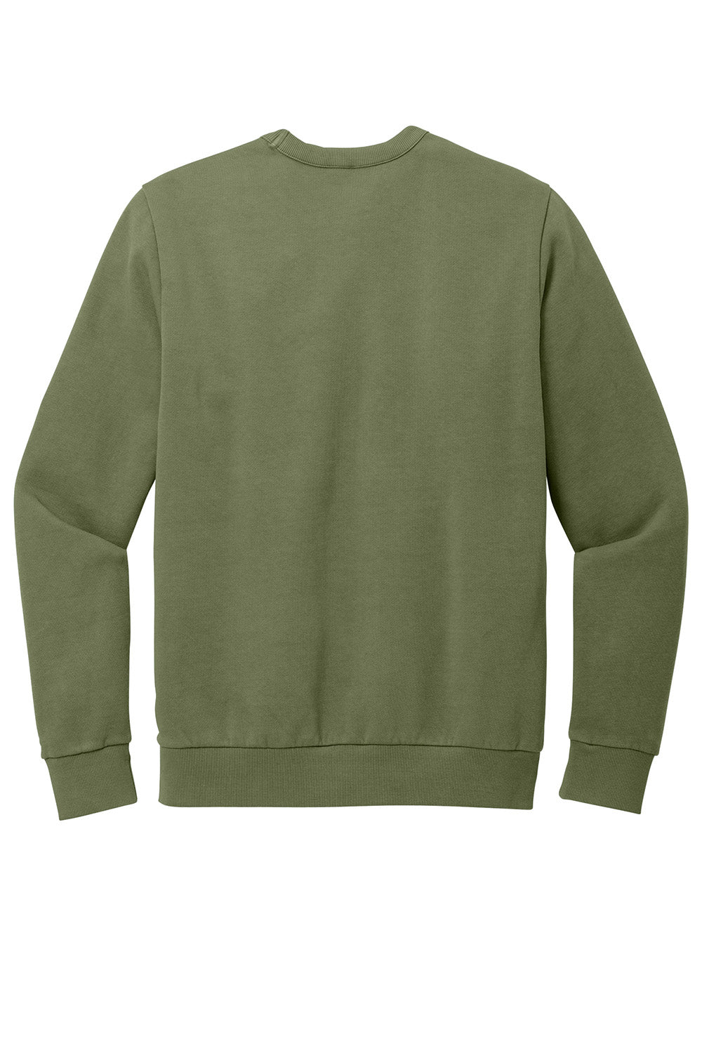 District DT2204 Mens District Wash Fleece Crewneck Sweatshirt Olive Drab Green Flat Back