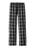 District DT2800 Womens Flannel Plaid Lounge Pants Black Flat Back