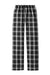 District DT2800 Womens Flannel Plaid Lounge Pants Black Flat Front