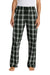 District DT2800 Womens Flannel Plaid Lounge Pants Black Model Front