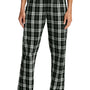 District Womens Flannel Plaid Lounge Pants - Black