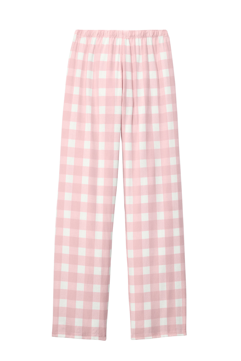 District DT2800 Womens Flannel Plaid Lounge Pants Light Pink/White Buffalo Check Flat Back