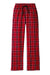 District DT2800 Womens Flannel Plaid Lounge Pants New Red Flat Front