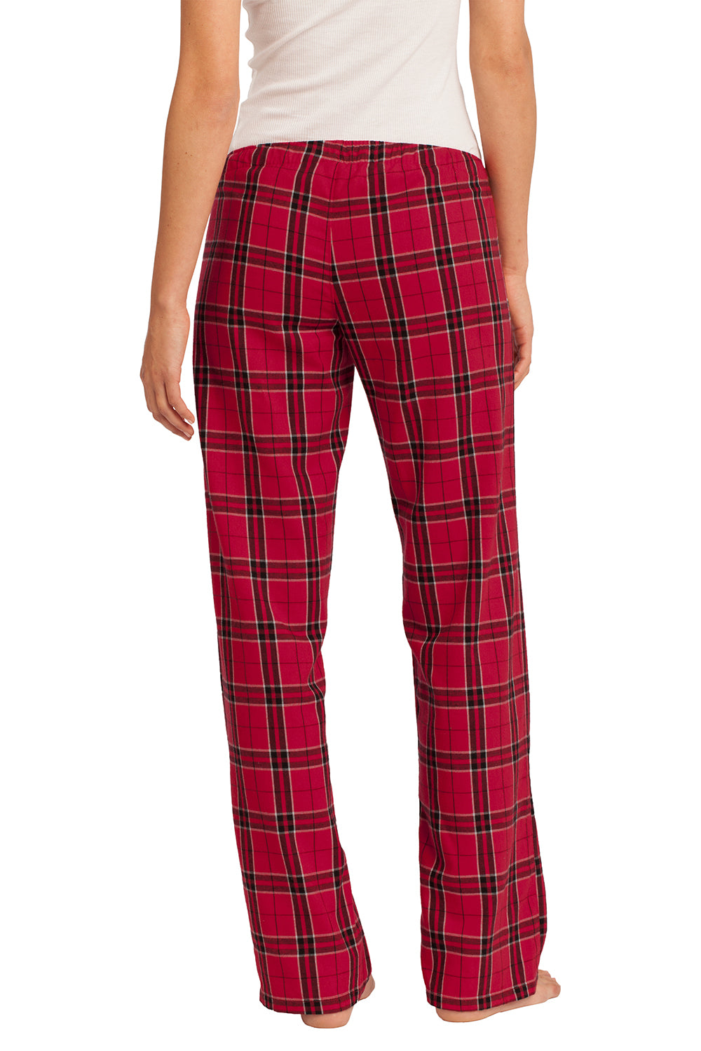 District DT2800 Womens Flannel Plaid Lounge Pants New Red Model Back