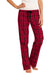 District DT2800 Womens Flannel Plaid Lounge Pants New Red Model Front