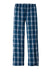 District DT2800 Womens Flannel Plaid Lounge Pants True Navy Blue Flat Back