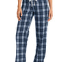 District Womens Flannel Plaid Lounge Pants - True Navy Blue