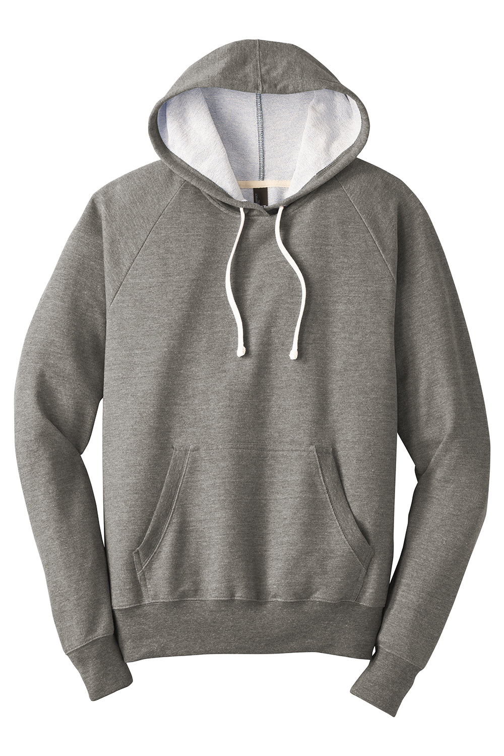 District DT355 Mens Perfect French Terry Hooded Sweatshirt Hoodie Grey Frost Flat Front