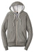 District DT356 Mens Perfect French Terry Full Zip Hooded Sweatshirt Hoodie Grey Frost Flat Front