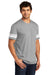 District DT376 Mens Game Short Sleeve Crewneck T-Shirt Heather Nickel Grey/White Model 3q