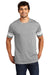 District DT376 Mens Game Short Sleeve Crewneck T-Shirt Heather Nickel Grey/White Model Front