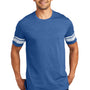 District Mens Game Short Sleeve Crewneck T-Shirt - Heather True Royal Blue/White