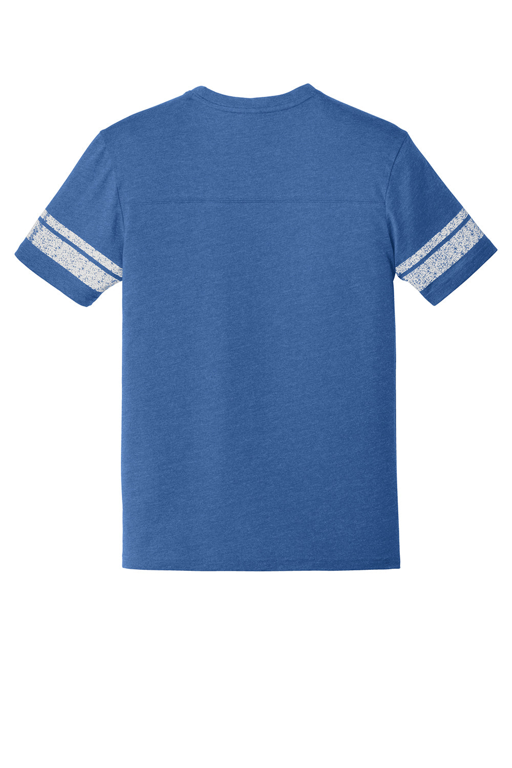 District DT376 Mens Game Short Sleeve Crewneck T-Shirt Heather True Royal Blue/White Flat Back