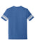 District DT376 Mens Game Short Sleeve Crewneck T-Shirt Heather True Royal Blue/White Flat Back