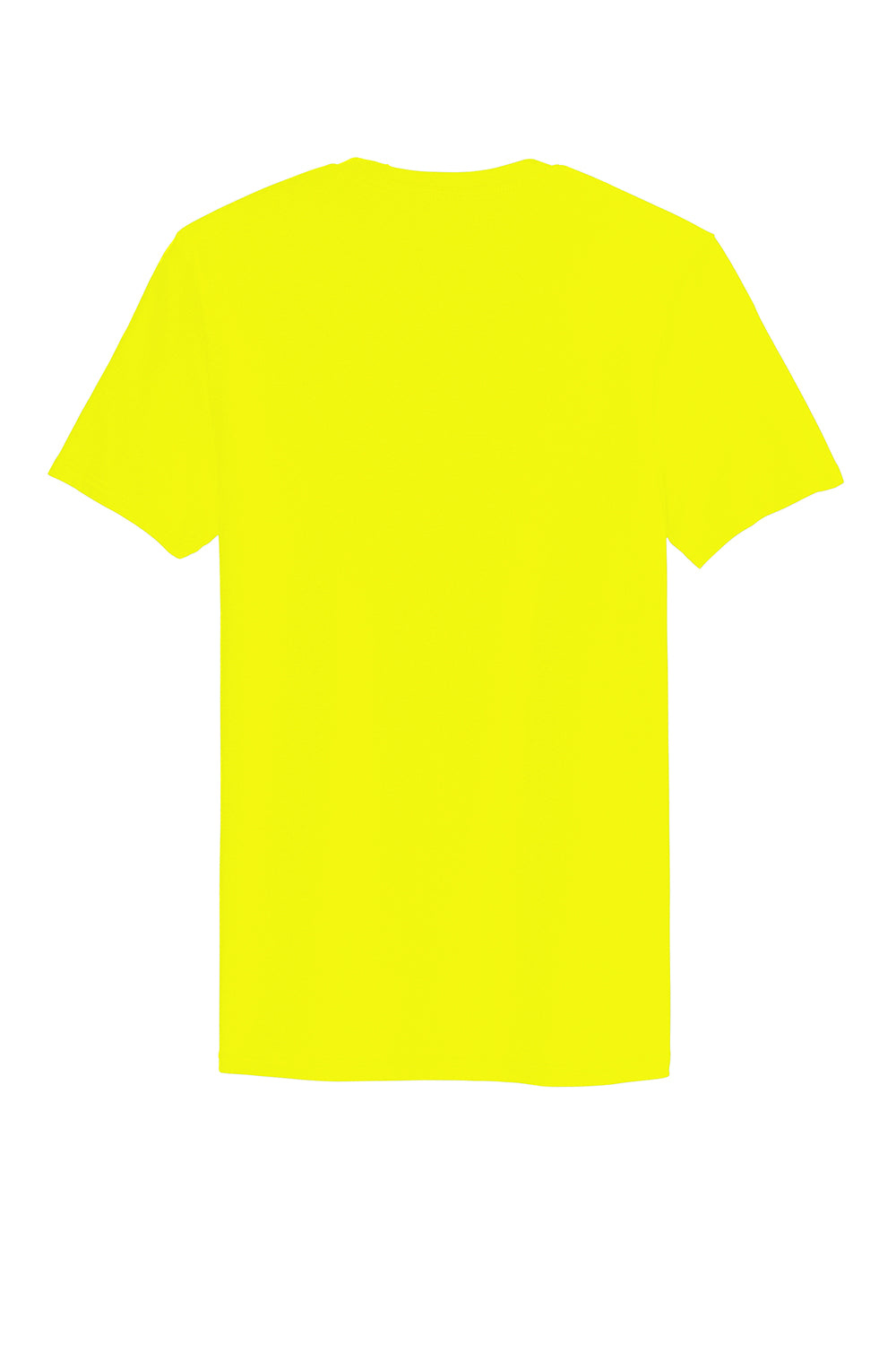 District DT5000 Mens The Concert Short Sleeve Crewneck T-Shirt Neon Yellow Flat Back