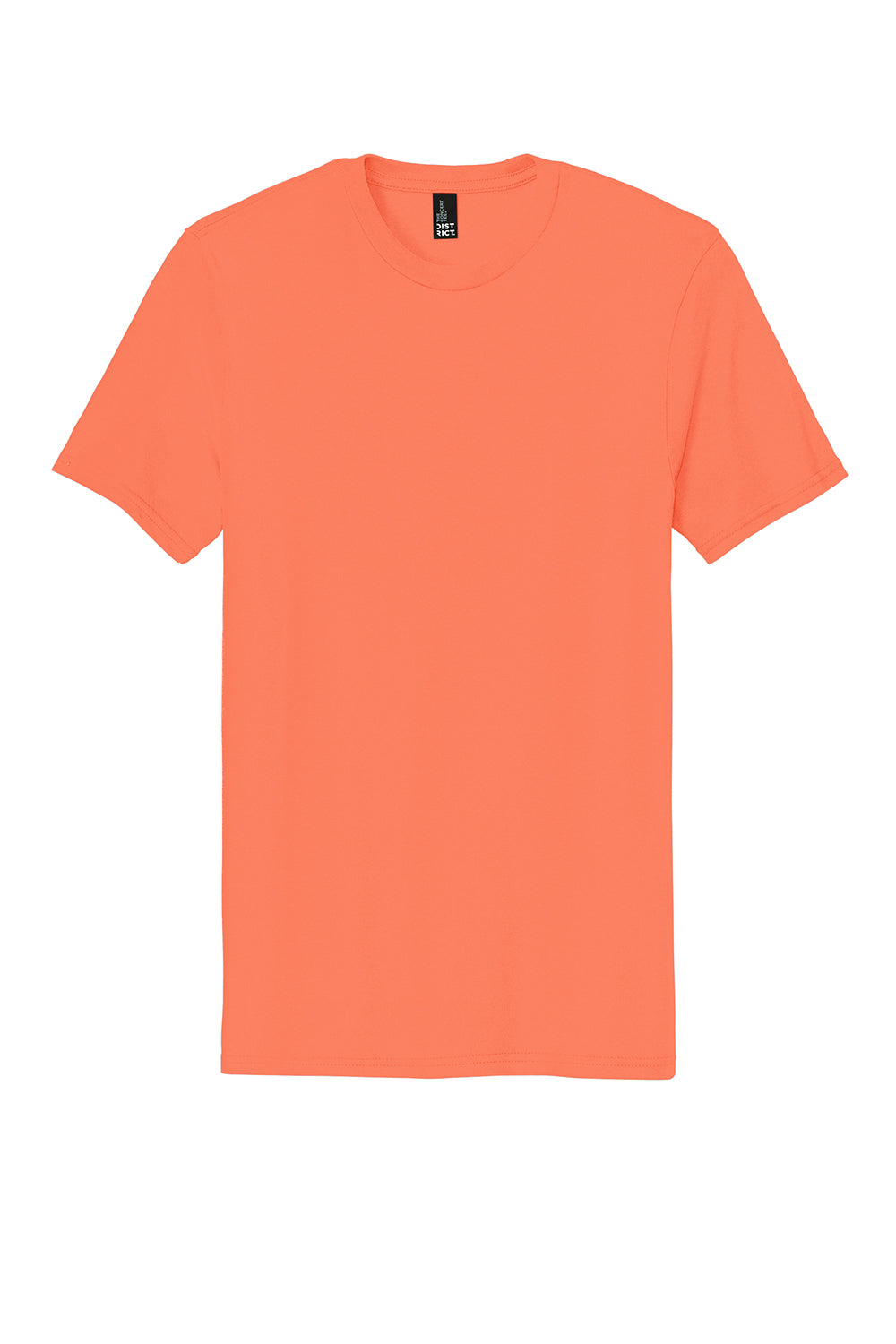 District DT5000 Mens The Concert Short Sleeve Crewneck T-Shirt Neon Orange Flat Front